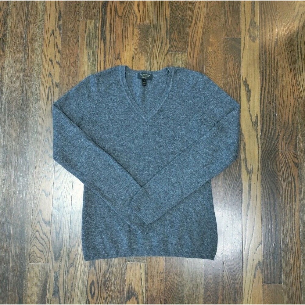 Cashmere Charter Club Luxury Sweater 100% Cashmere Men's S Gray Old Money EUC